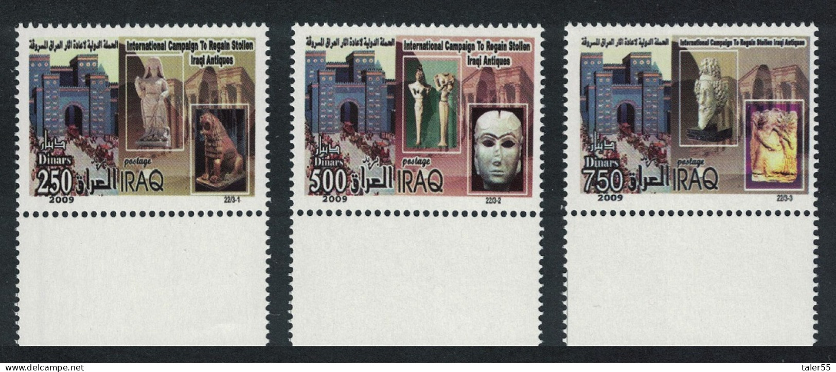 Iraq Campaign To Regain Iraqi Antiques 3v Margins 2009 MNH SG#2253-2255 - Iraq