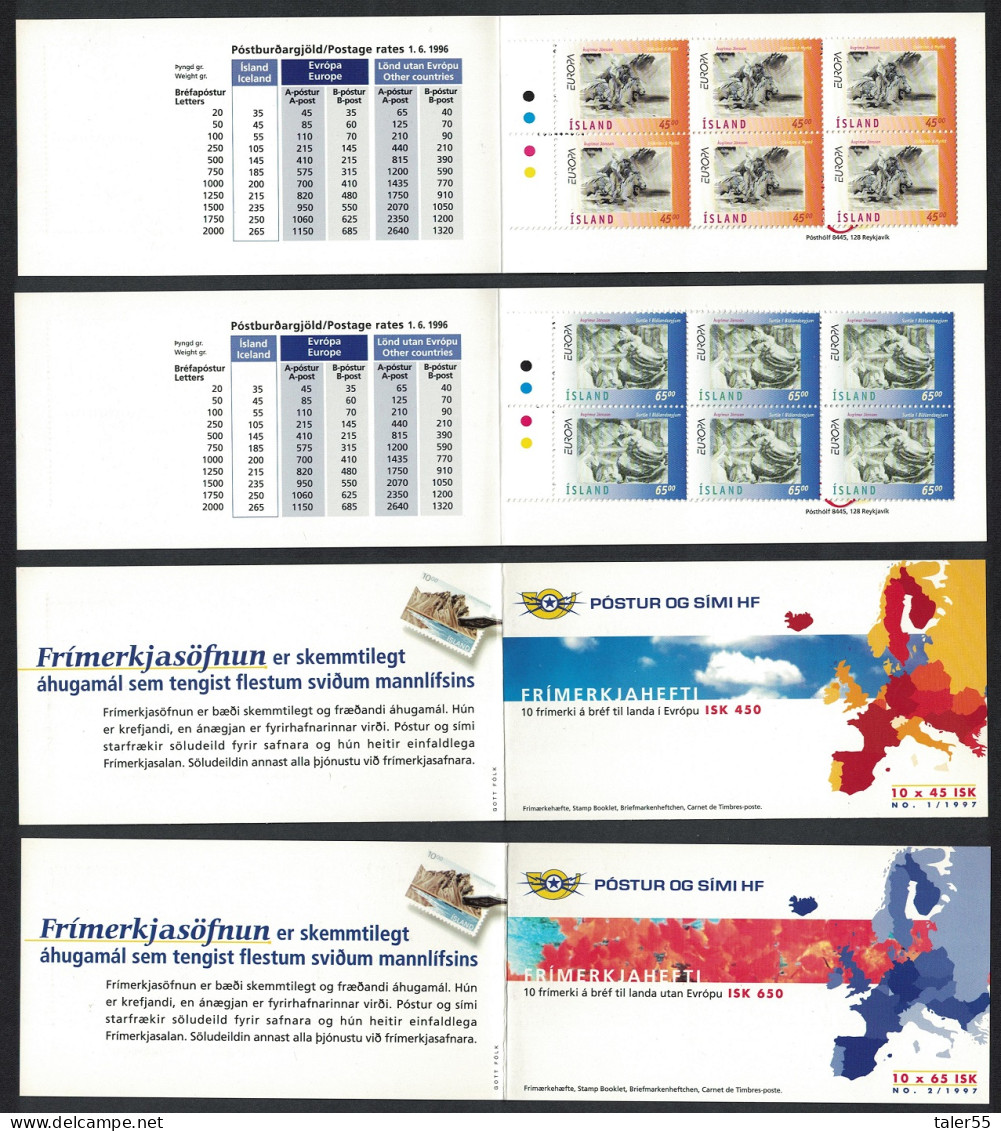 Iceland Europe CEPT Tales And Legends 2 Booklets 1997 MNH SG#885-886 - Ungebraucht