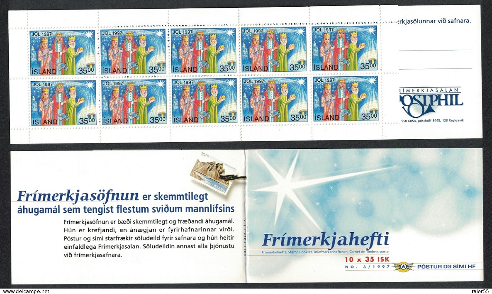 Iceland Christmas 1997 Booklet 35Kr *10 1995 MNH SG#890 - Nuovi