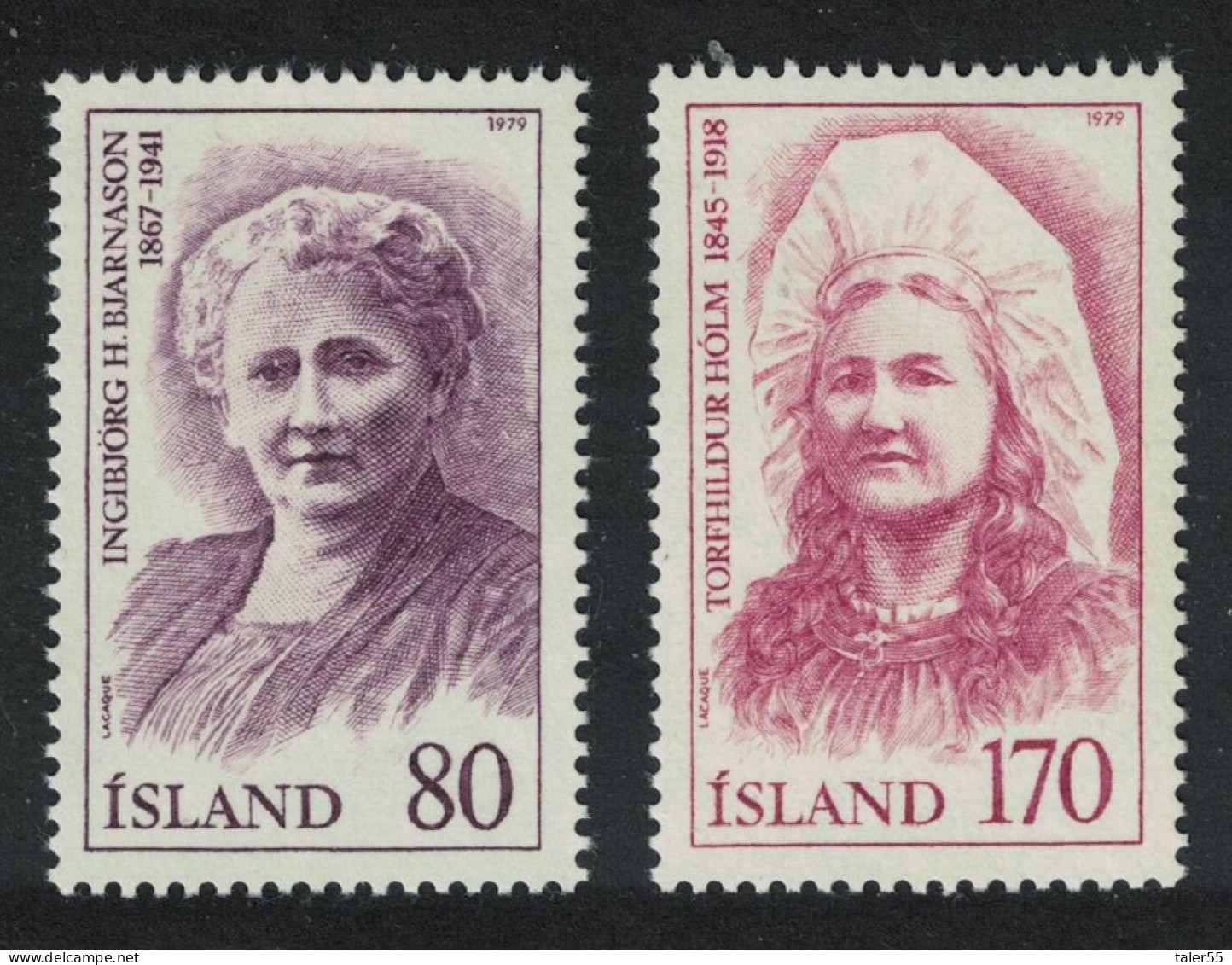 Iceland Famous Icelanders 2v 1979 MNH SG#572+576 MI#541-542 - Neufs