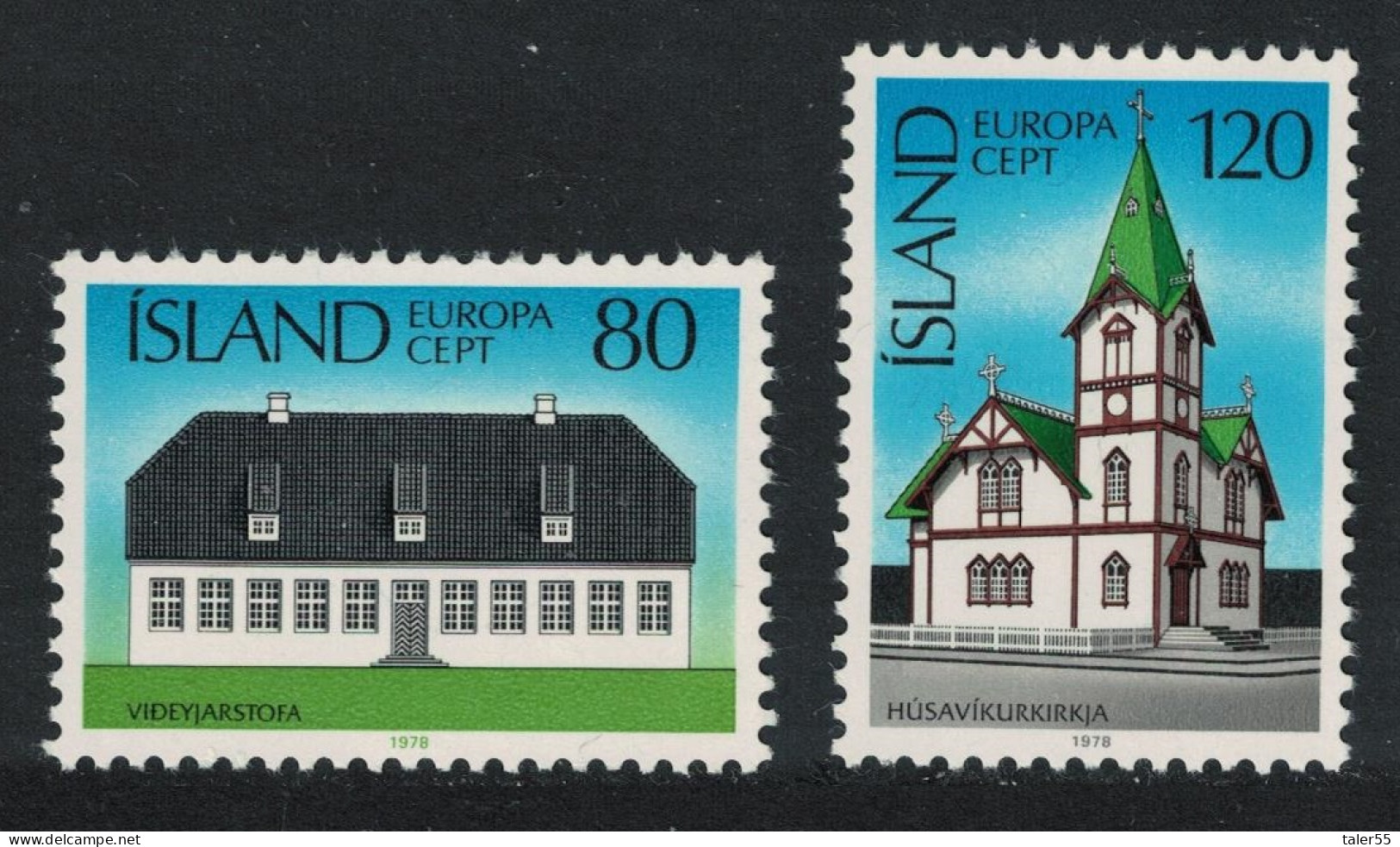 Iceland Church Mansion Europa 2v 1978 MNH SG#561-562 - Nuevos