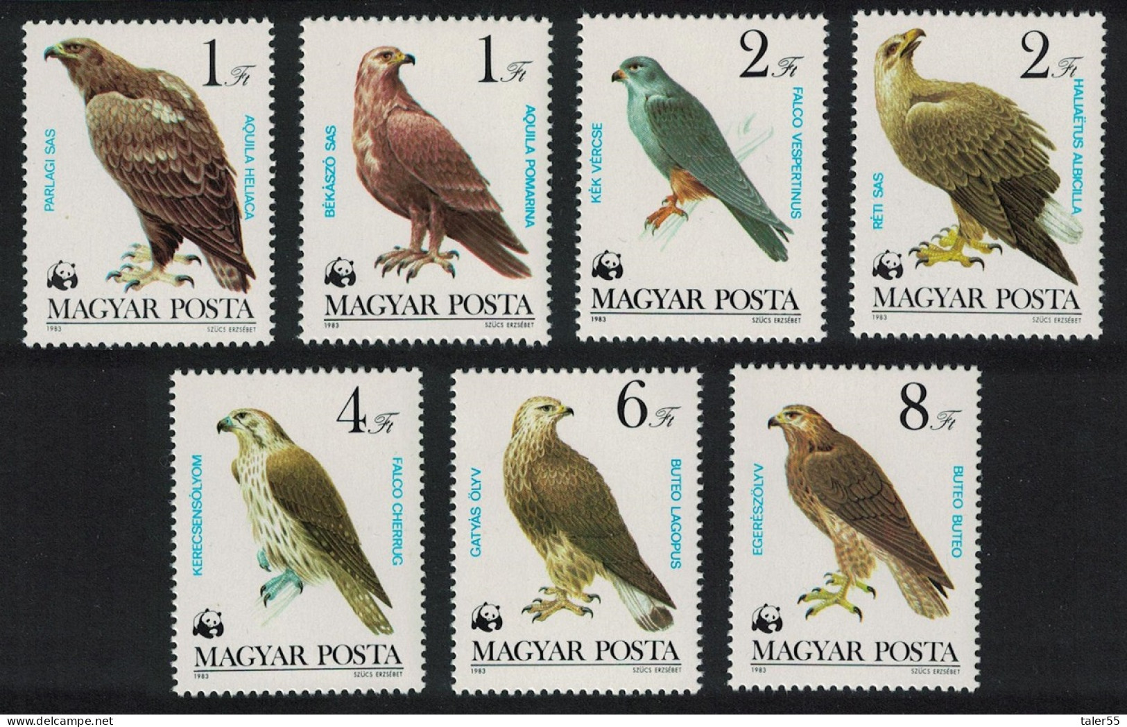 Hungary WWF Eagle Falcon Buzzard Birds Of Prey 7v 1983 MNH SG#3507-3513 MI#3624-3630 Sc#2797-2803 - Neufs