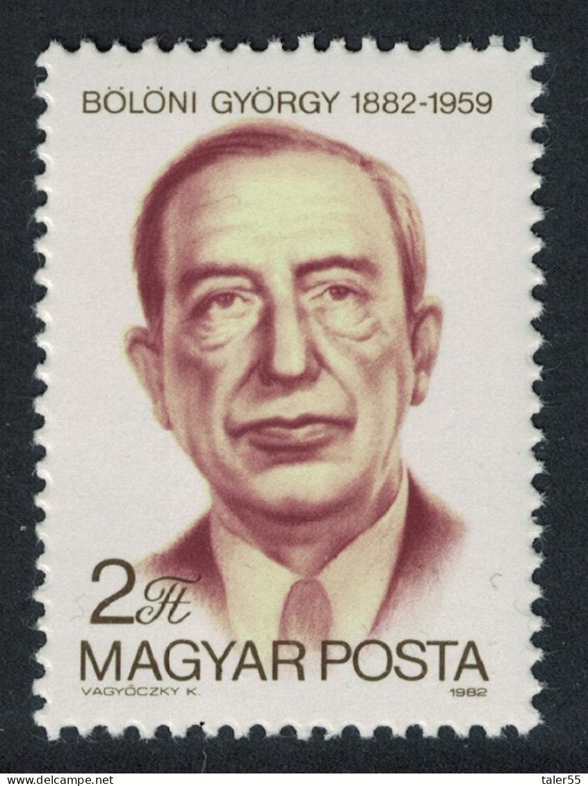 Hungary Birth Centenary Of Gyorgy Boloni Journalist 1982 MNH SG#3461 - Unused Stamps