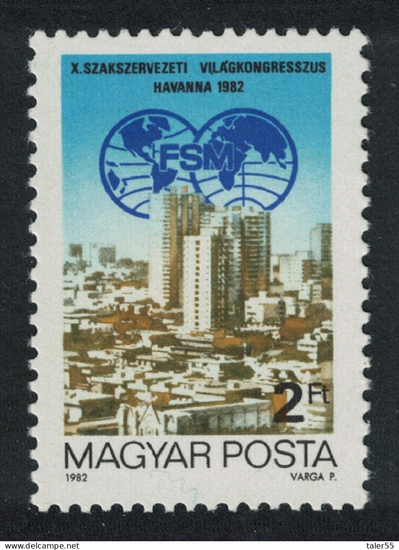 Hungary Tenth World Trade Unions Federation Congress Havana 1982 MNH SG#3419 - Unused Stamps