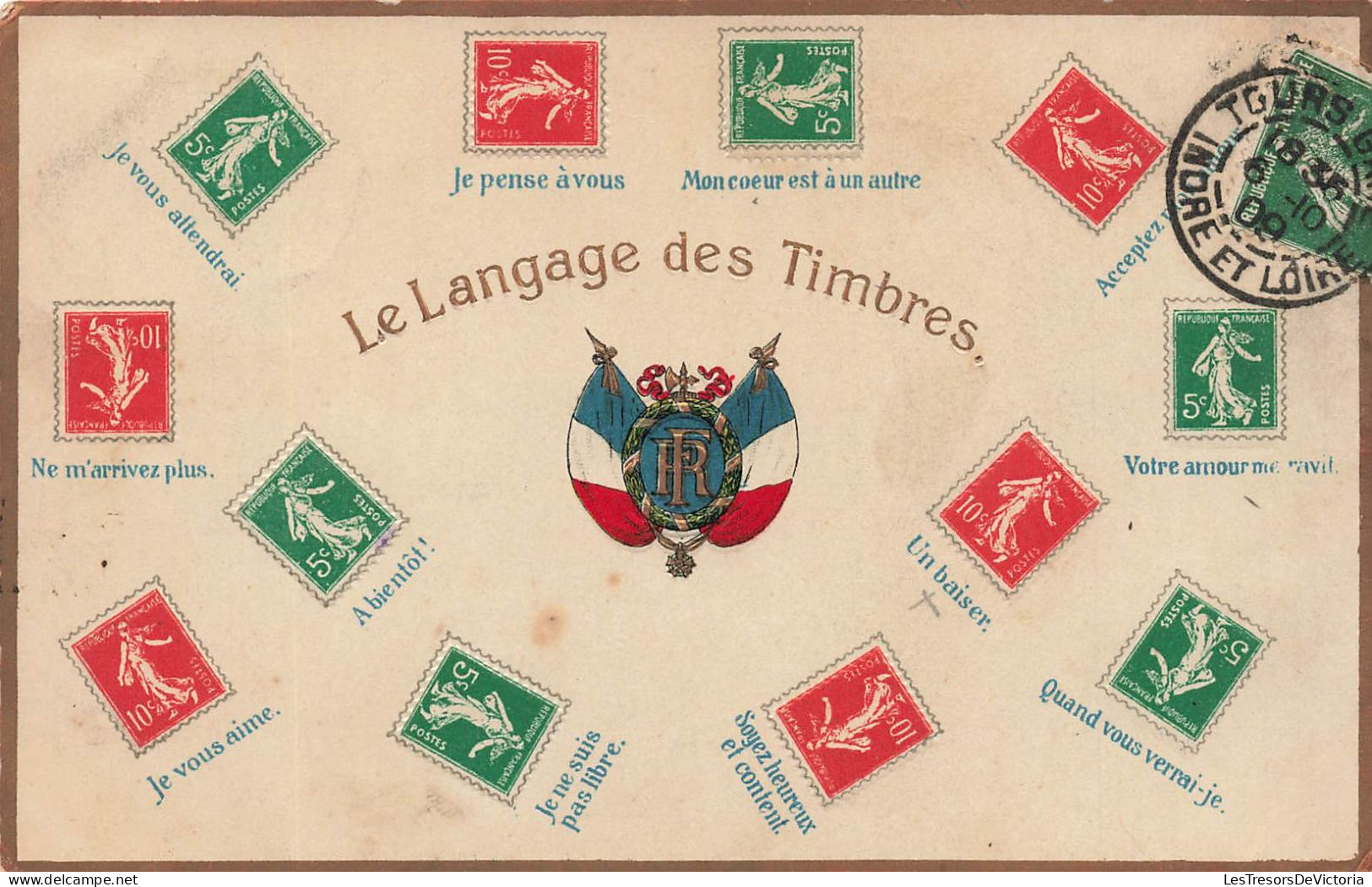 TIMBRES (REPRESENTATIONS) - Plusieurs Timbres - Le Langage Des Timbres - Carte Postale Ancienne - Stamps (pictures)