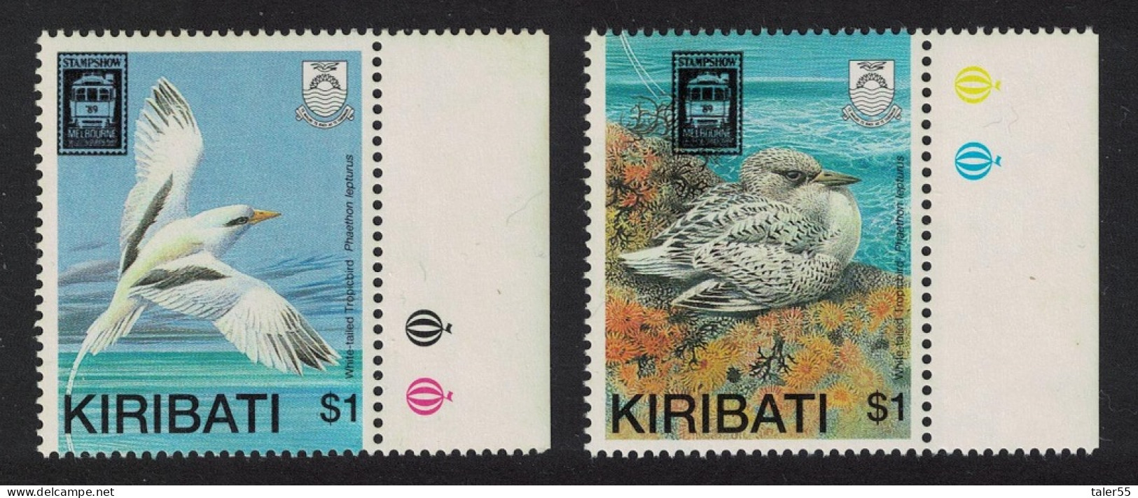 Kiribati Tropicbird Birds 2v 1989 MNH SG#316-317 - Kiribati (1979-...)