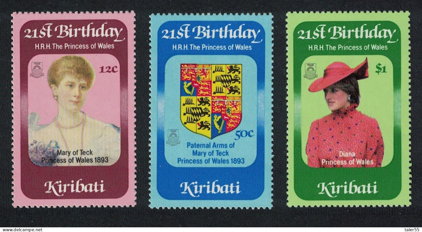 Kiribati 21st Birthday Of Diana Princess Of Wales 3v 1982 MNH SG#183-185 Sc#404-406 - Kiribati (1979-...)