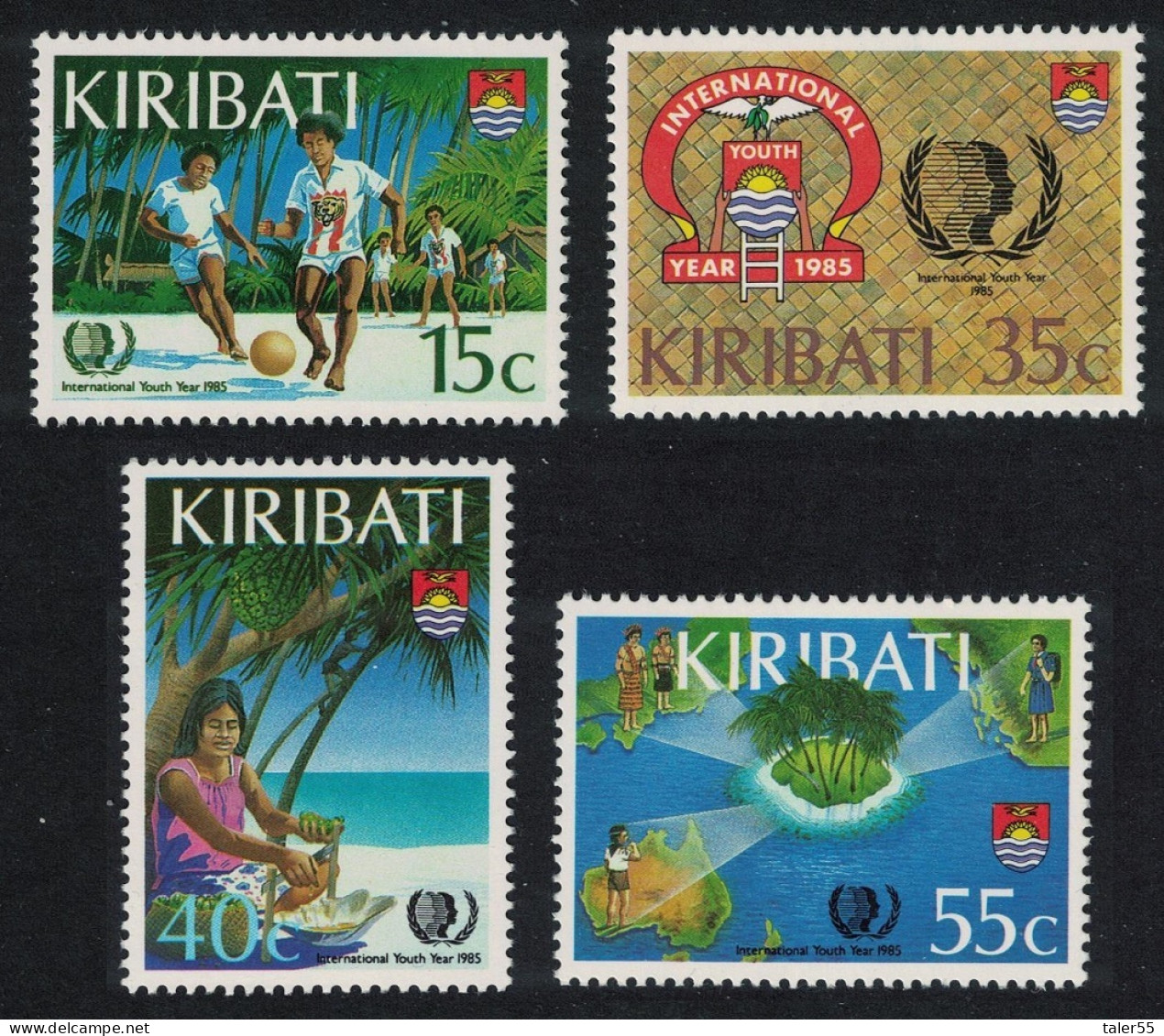Kiribati Football International Youth Year 4v 1985 MNH SG#241-244 - Kiribati (1979-...)