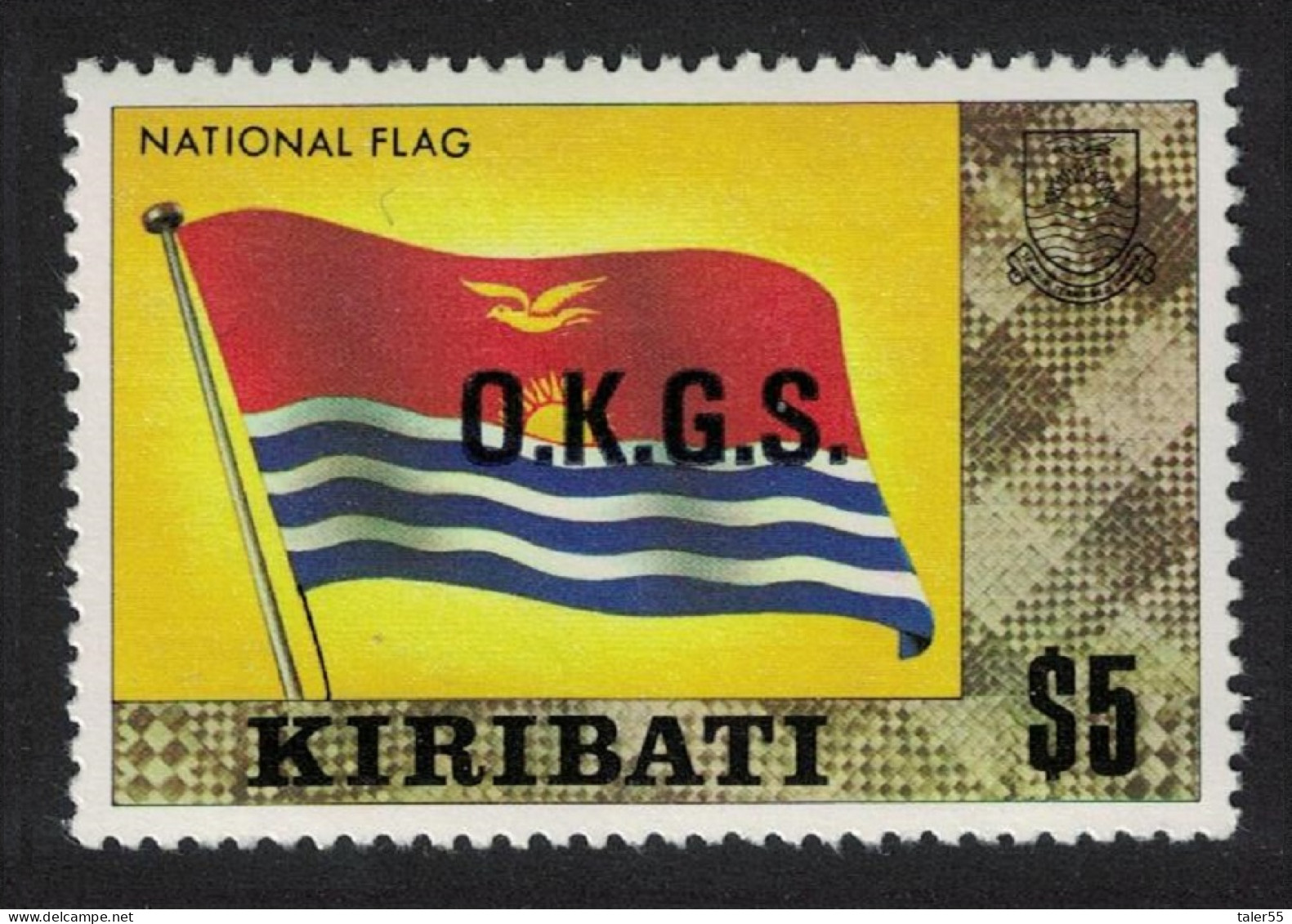 Kiribati National Flag $5 Overprint 'O.K.G.S.' 1980 MNH SG#O25 - Kiribati (1979-...)