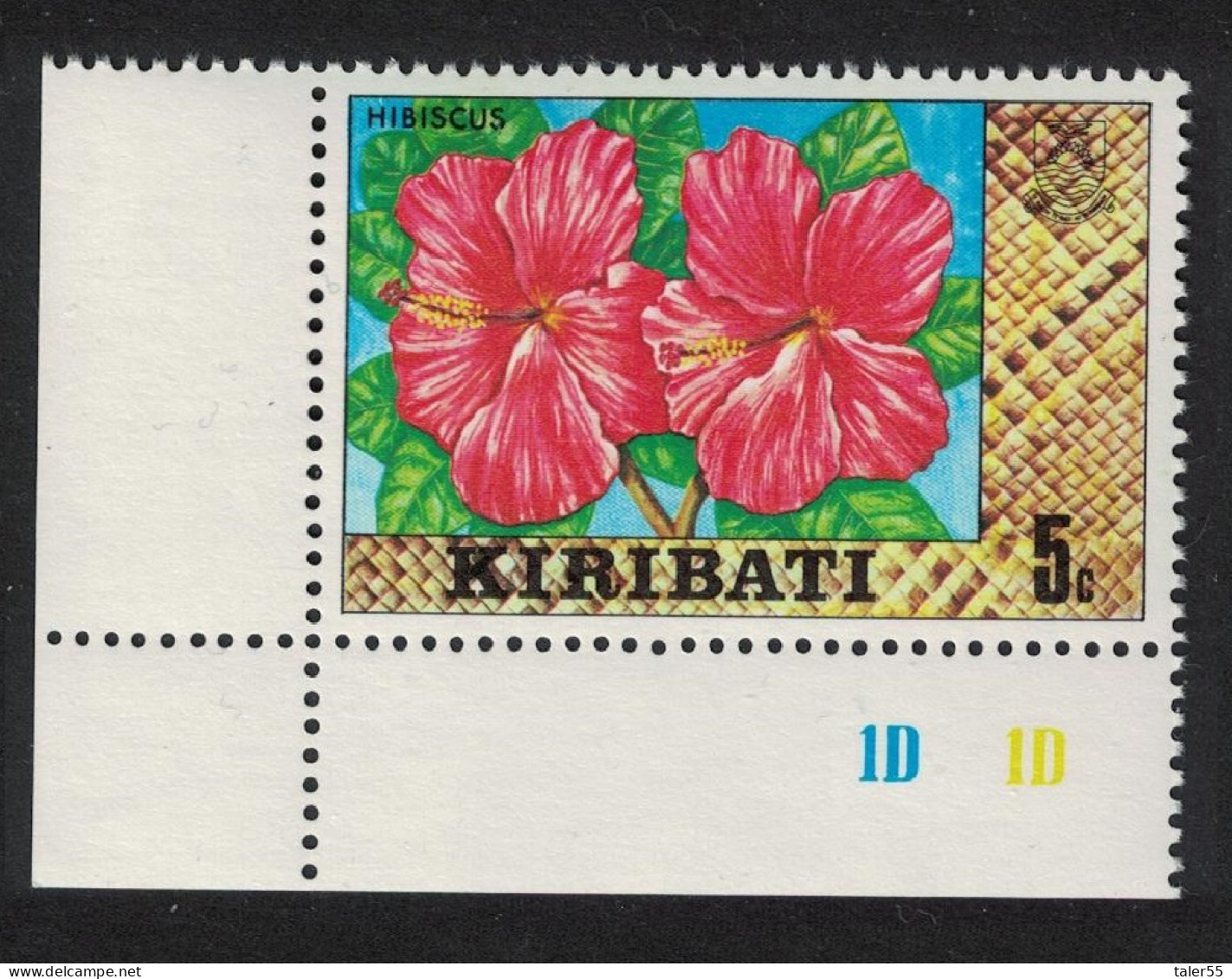 Kiribati Hibiscus Flower 5c Corner 1980 MNH SG#123 - Kiribati (1979-...)