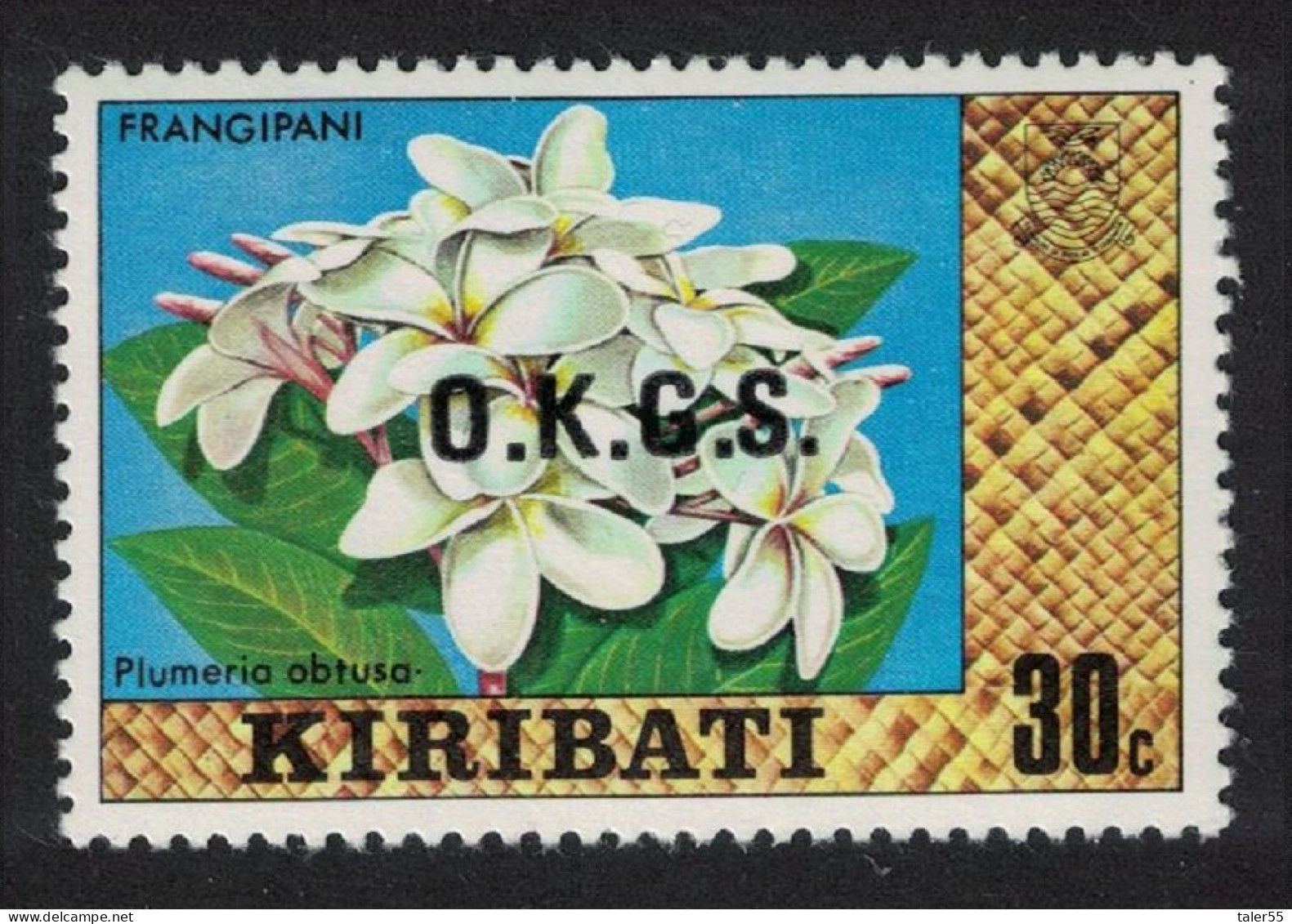 Kiribati Frangipani Flower 30c Overprint 'O.K.G.S.' 1980 MNH SG#O20 - Kiribati (1979-...)
