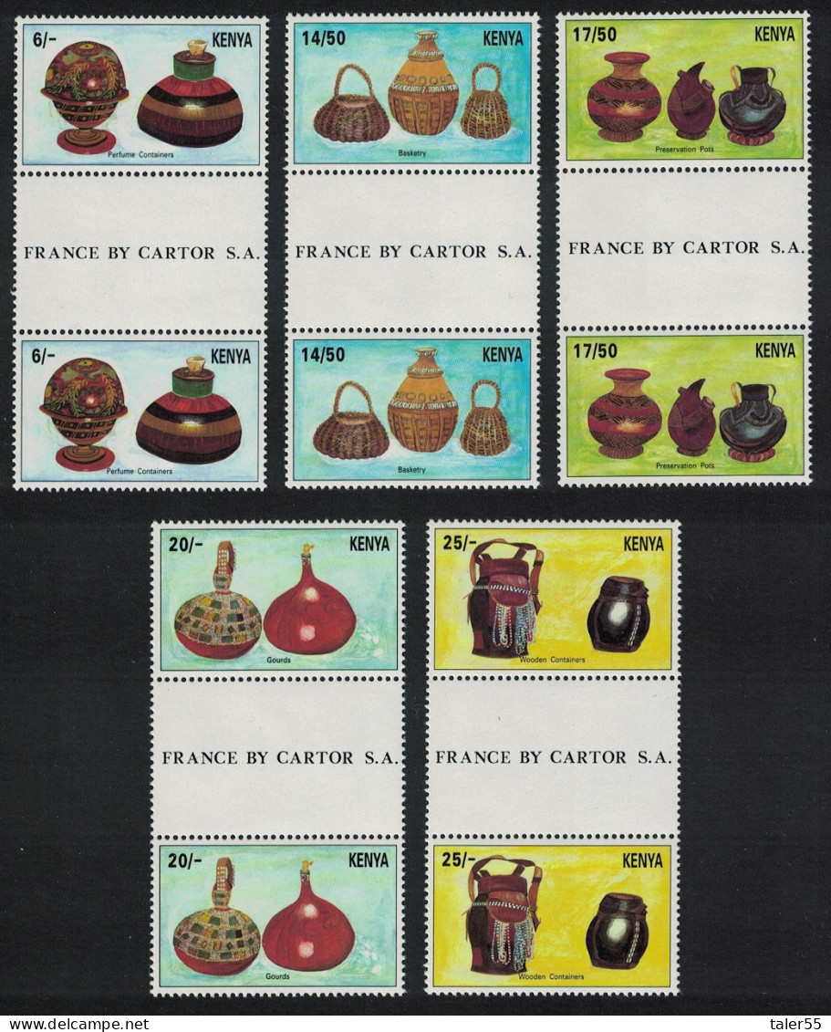 Kenya Kenyan Material Culture 5v Gutter Pairs 1995 MNH SG#646-650 - Kenia (1963-...)