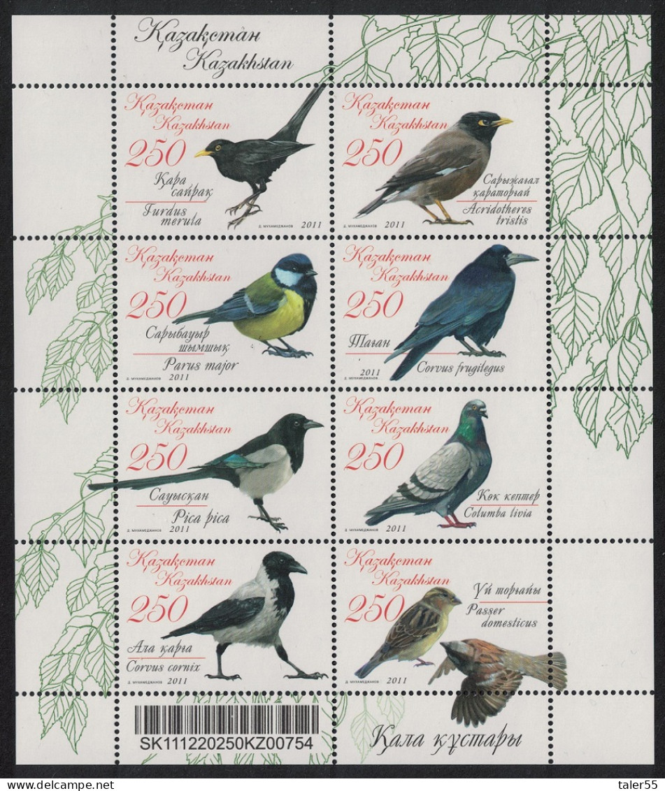 Kazakhstan Magpie Tit Dove Birds MS 2011 MNH SG#MS679 - Kazajstán