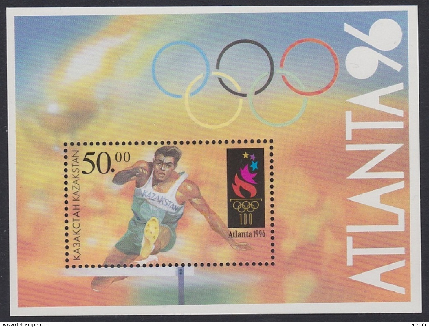 Kazakhstan Olympic Games Atlanta Hurdling MS 1996 MNH SG#MS123 Sc#149 - Kazajstán