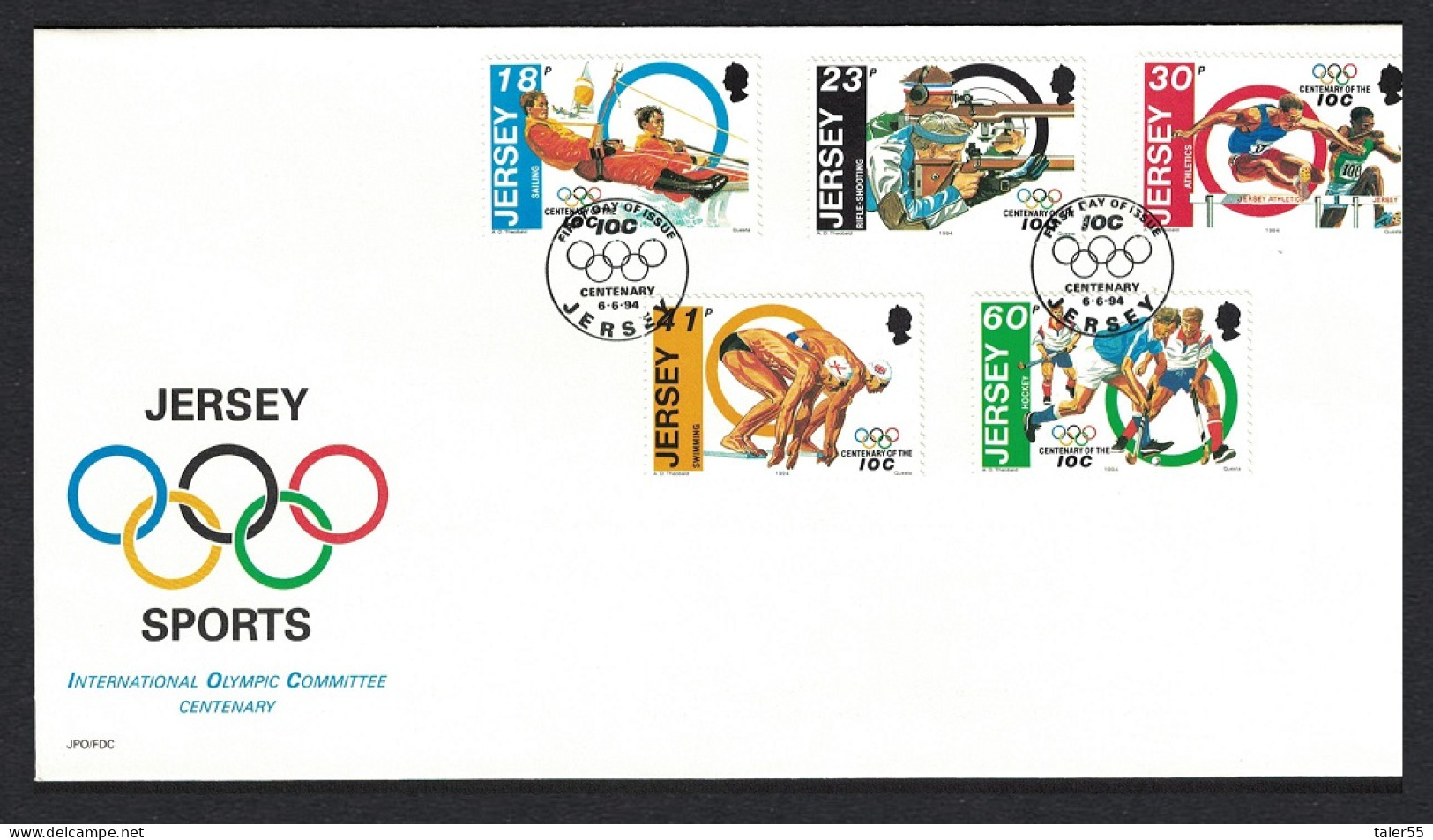 Jersey International Olympic Committee FDC 1994 SG#665-669 - Jersey
