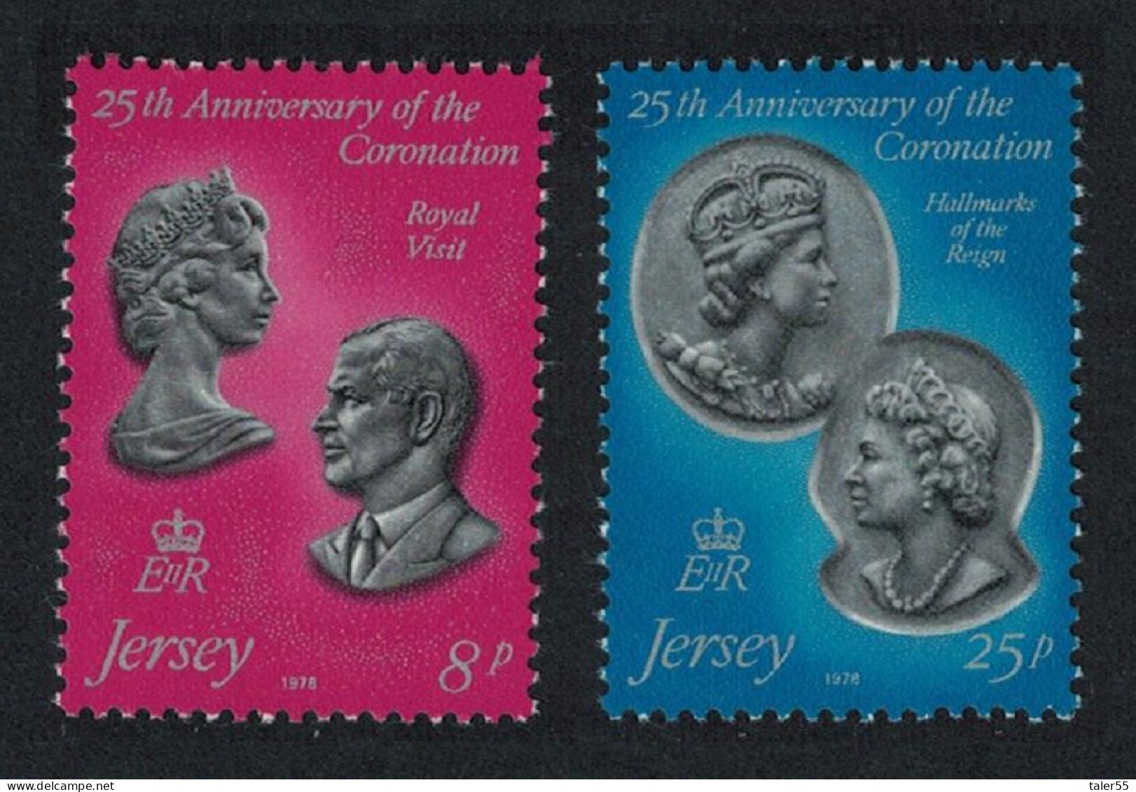 Jersey 25th Anniversary Of Coronation 2v 1978 MNH SG#195-196 - Jersey