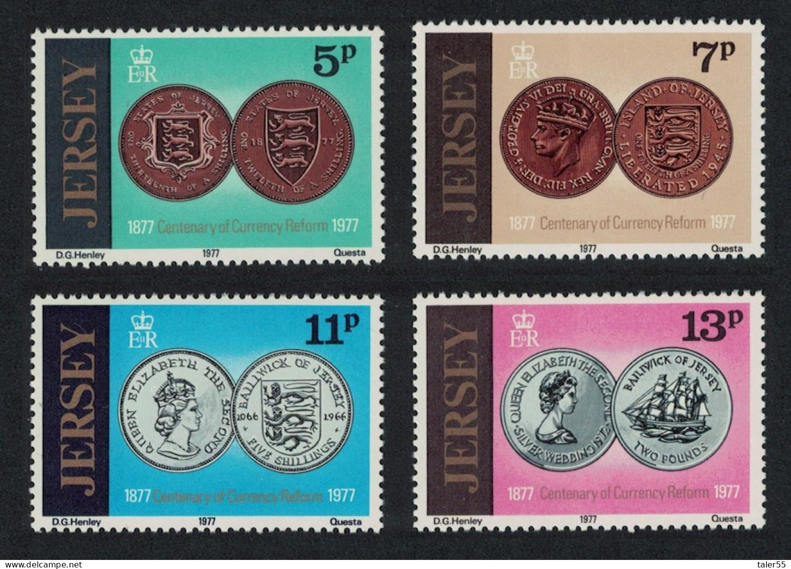 Jersey Coins Centenary Of Currency Reform 4v 1977 MNH SG#171-174 - Jersey