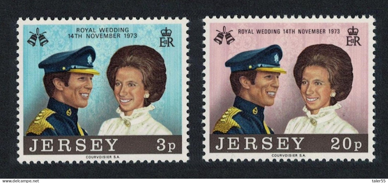 Jersey Royal Wedding Princess Anne 2v 1973 MNH SG#97-98 - Jersey