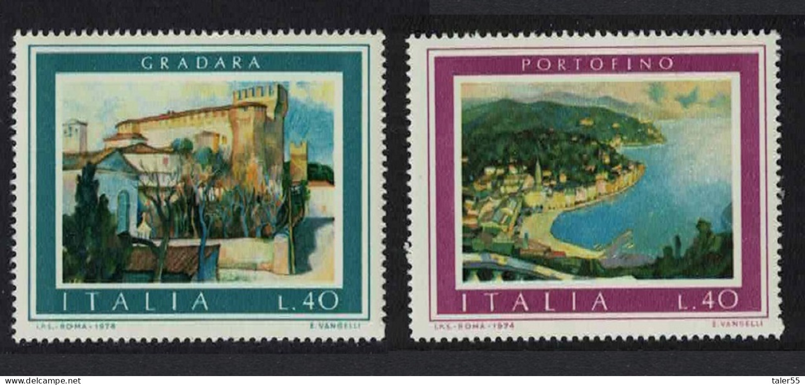 Italy Tourist Publicity Portofino Gradara 1st Series 2v 1974 MNH SG#1407-1408 - 1971-80: Mint/hinged