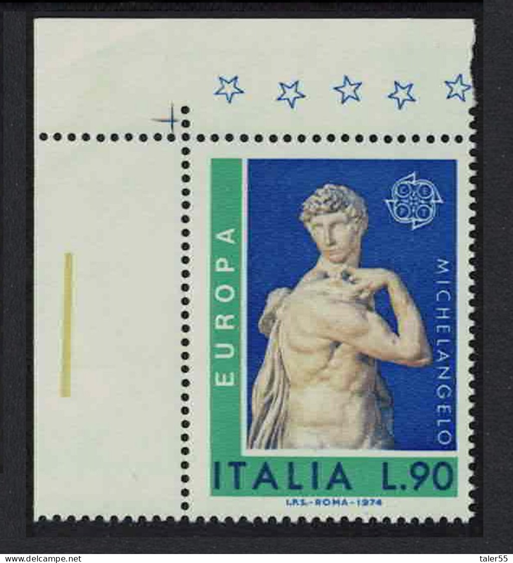 Italy 'Spirit Of Victory' By Michelangelo Europa CEPT Corner 1974 MNH SG#1391 - 1971-80:  Nuevos