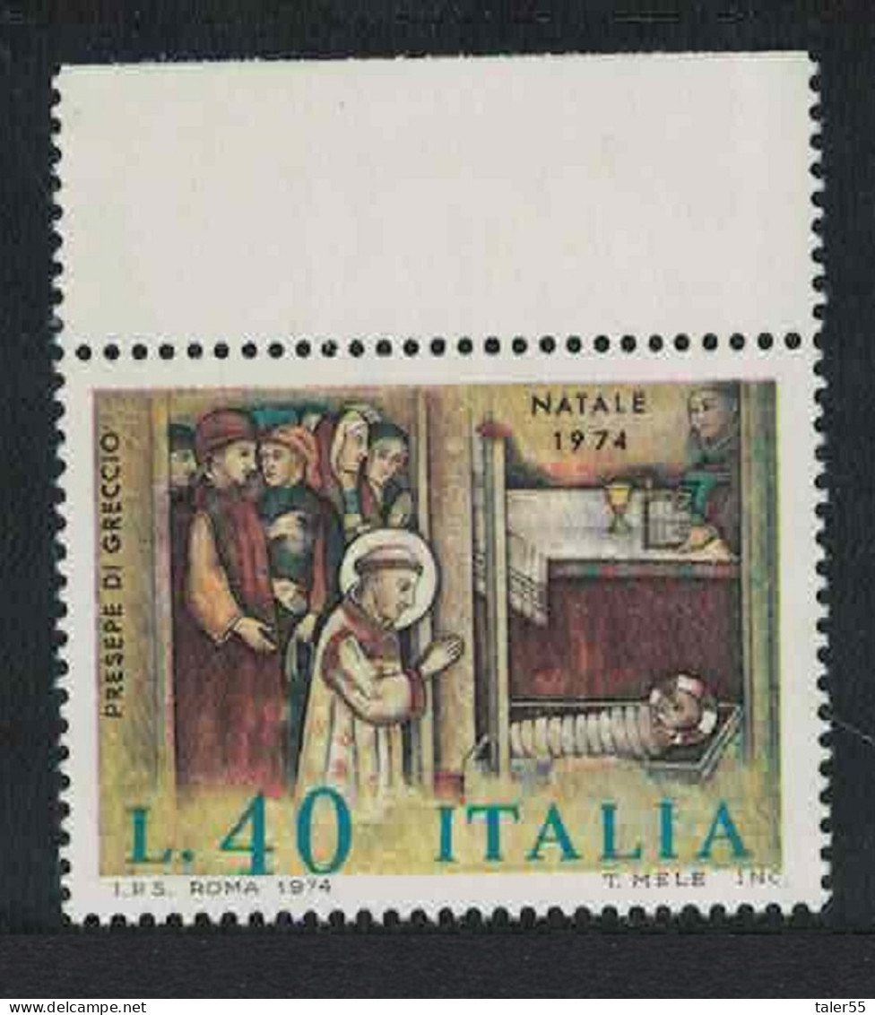 Italy Christmas Painting Top Margin 1974 MNH SG#1421 - 1971-80: Mint/hinged