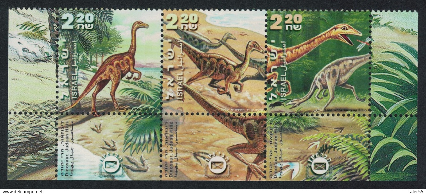 Israel Dinosaurs Strip Of 3v 2000 MNH SG#1501-1503 - Altri & Non Classificati