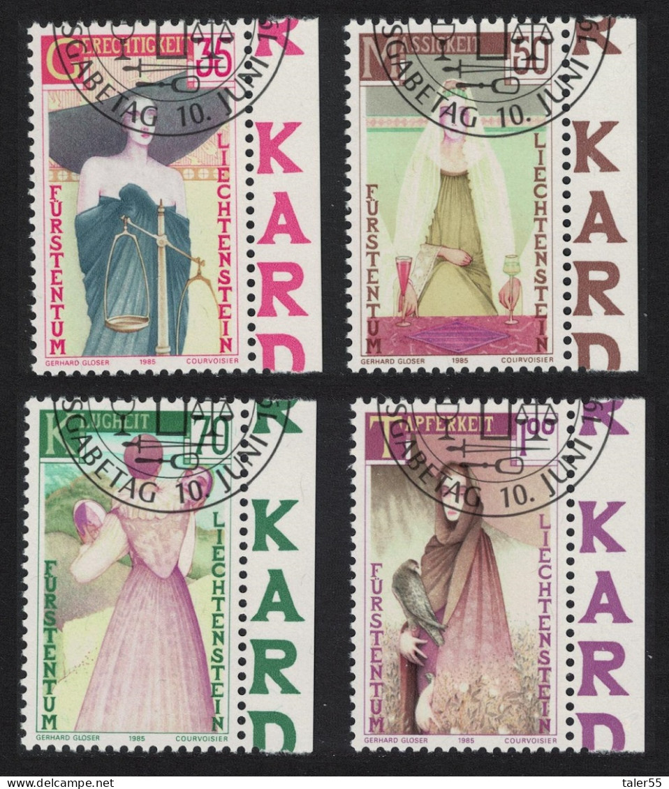 Liechtenstein Cardinal Virtues 4v 1985 CTO SG#869-872 - Used Stamps