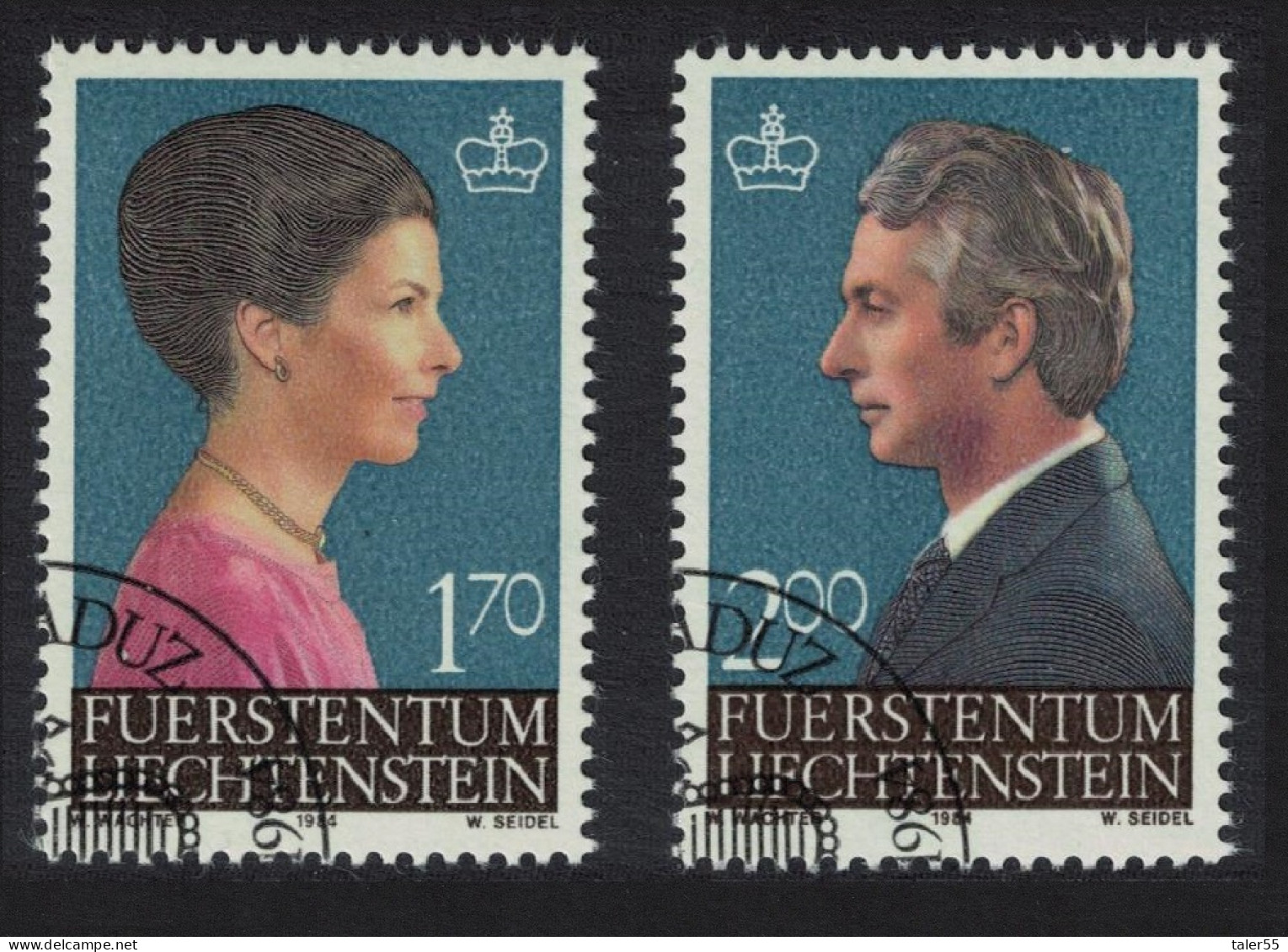 Liechtenstein Princess Marie Crown Prince Hans Adam 2v 1984 CTO SG#856-857 - Usados