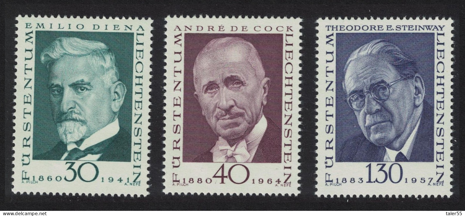 Liechtenstein Pioneers Of Philately 3rd Series 3v 1972 MNH SG#554-556 - Unused Stamps