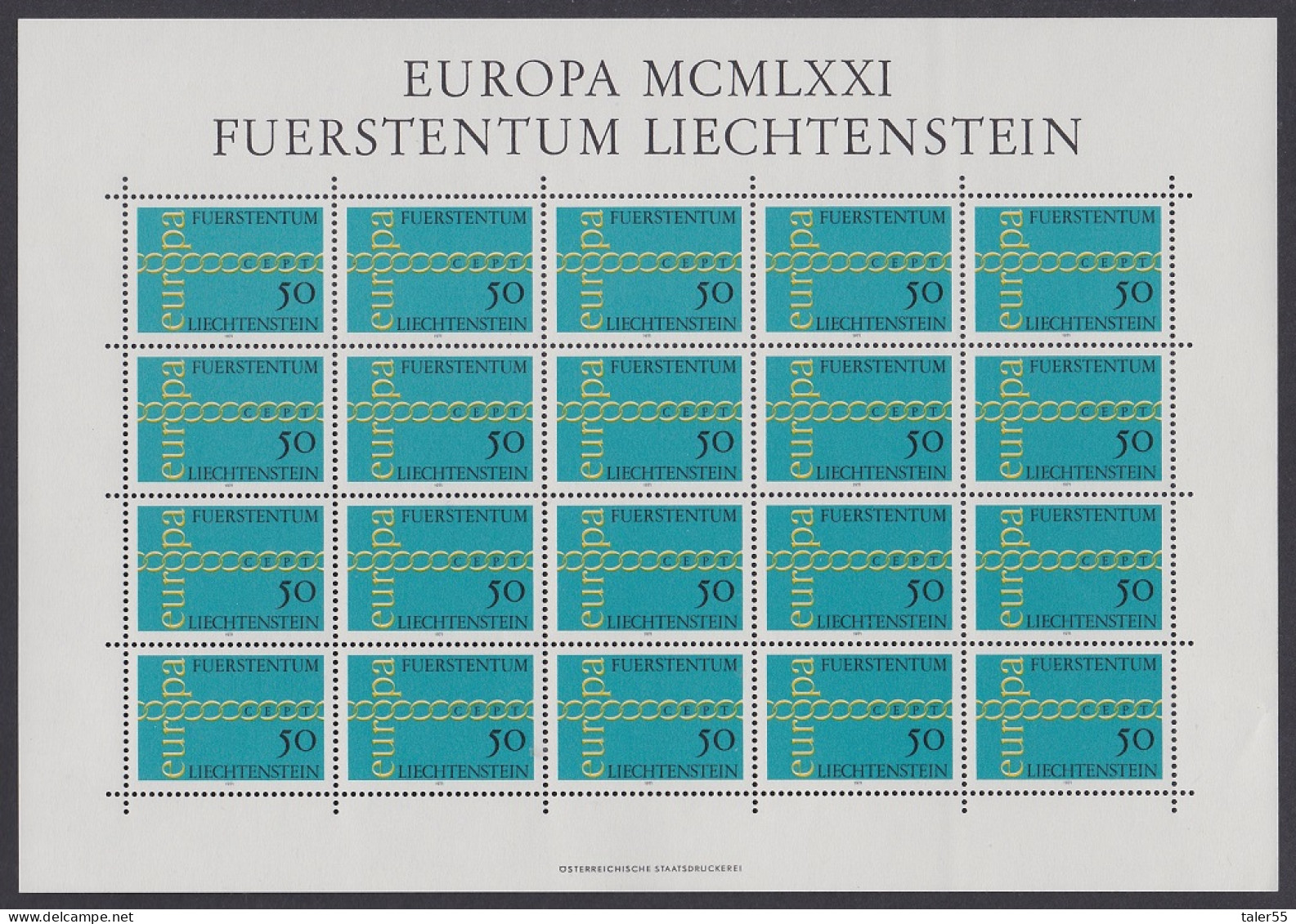 Liechtenstein 'Europa Chain' 1971 MNH SG#536 Sc#485 - Ungebraucht