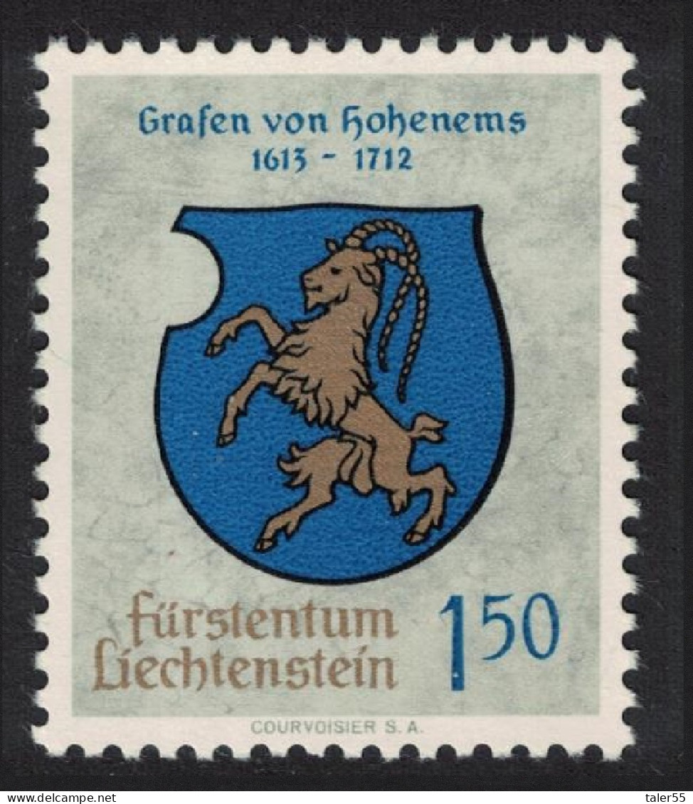 Liechtenstein Counts Of Hohenems Arms 1st Issue 1964 MNH SG#436 - Nuovi