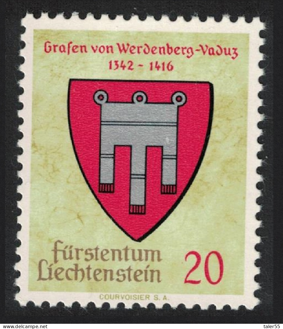 Liechtenstein Arms Of Counts Of Werdenberg, Vaduz 1964 MNH SG#433 - Nuovi