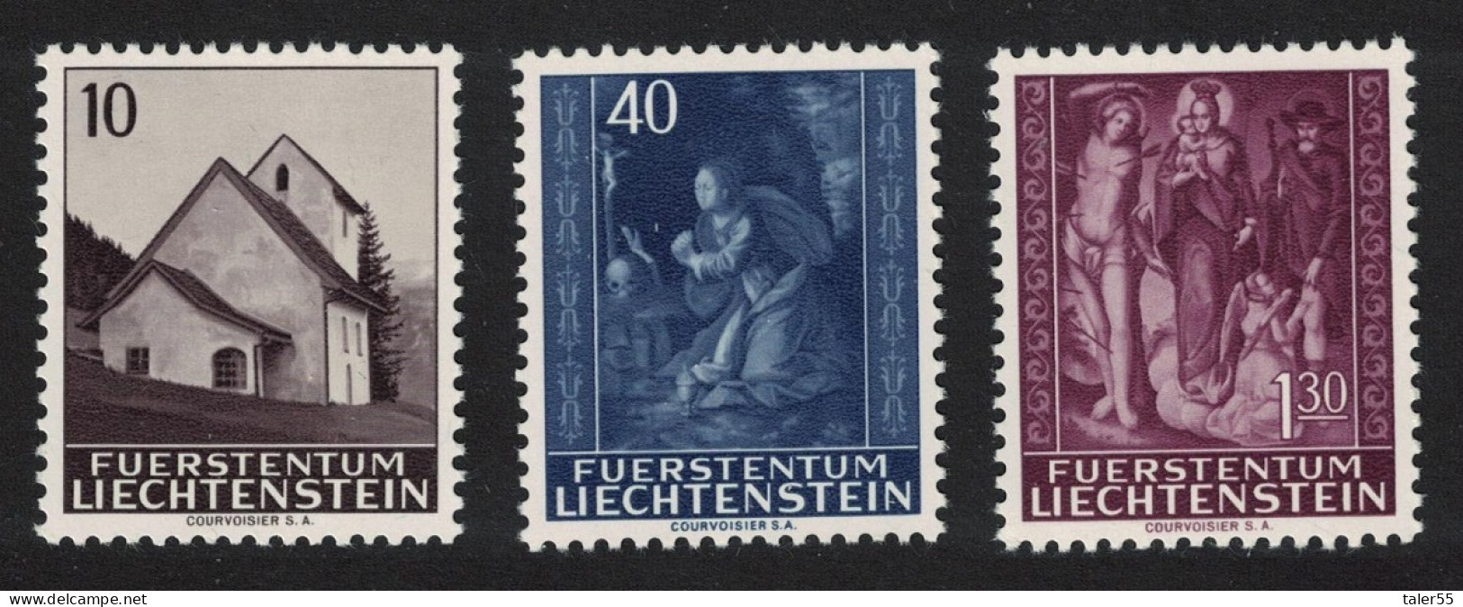 Liechtenstein Altar Paintings Christmas 3v 1964 MNH SG#438-440 - Unused Stamps