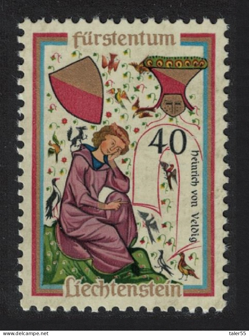 Liechtenstein Heinrich Von Veldig Minnesingers 2nd Issue 1962 MNH SG#415 - Unused Stamps