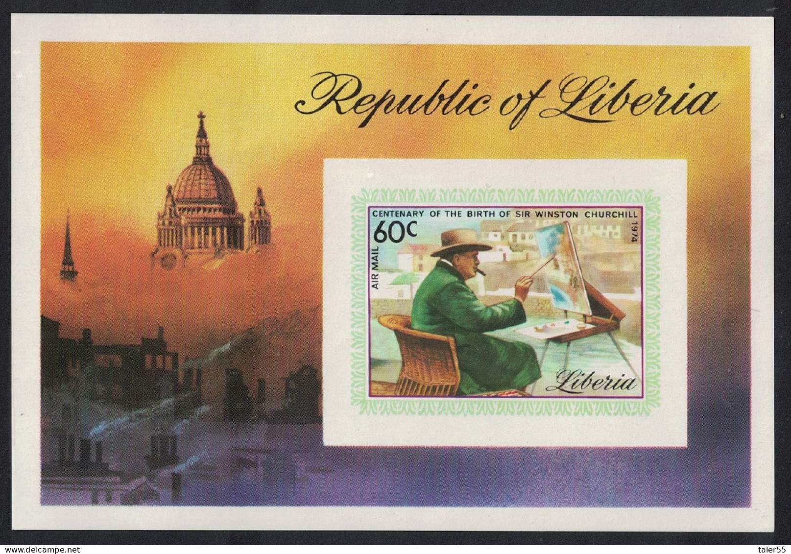 Liberia Sir Winston Churchill MS IMPERF 1975 MNH SG#MS1225 MI#Block 74B Sc#C204 - Liberia