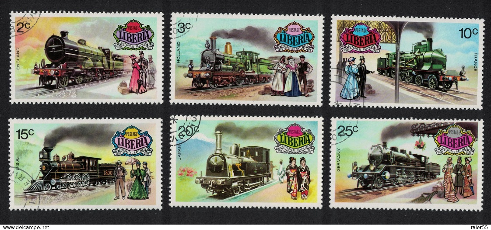 Liberia Historical Railways Steam Locomotives 6v 1973 CTO SG#1149-1154 - Liberia