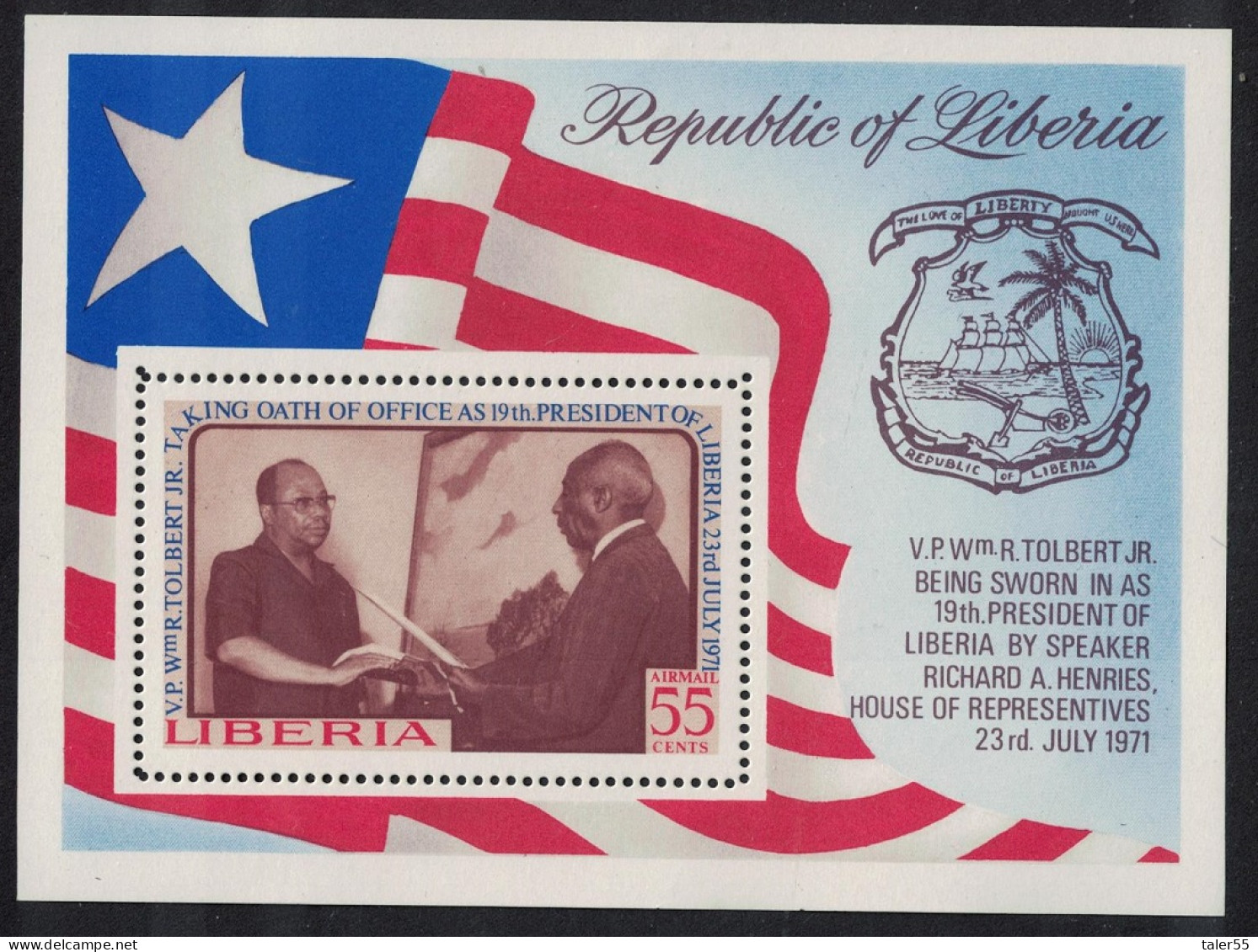 Liberia First Year Of President Tolbert Presidency MS 1972 MNH SG#MS1134 Sc#C195 - Liberia