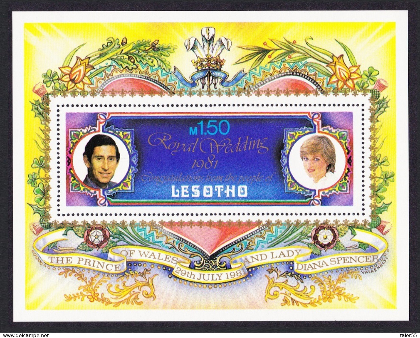 Lesotho Charles And Diana Royal Wedding MS 1981 MNH SG#MS454 - Lesotho (1966-...)