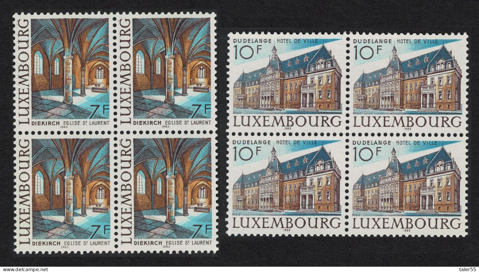 Luxembourg Tourism 2v Blocks Of 4 1983 MNH SG#1114-1115 MI#1081-1082 - Unused Stamps