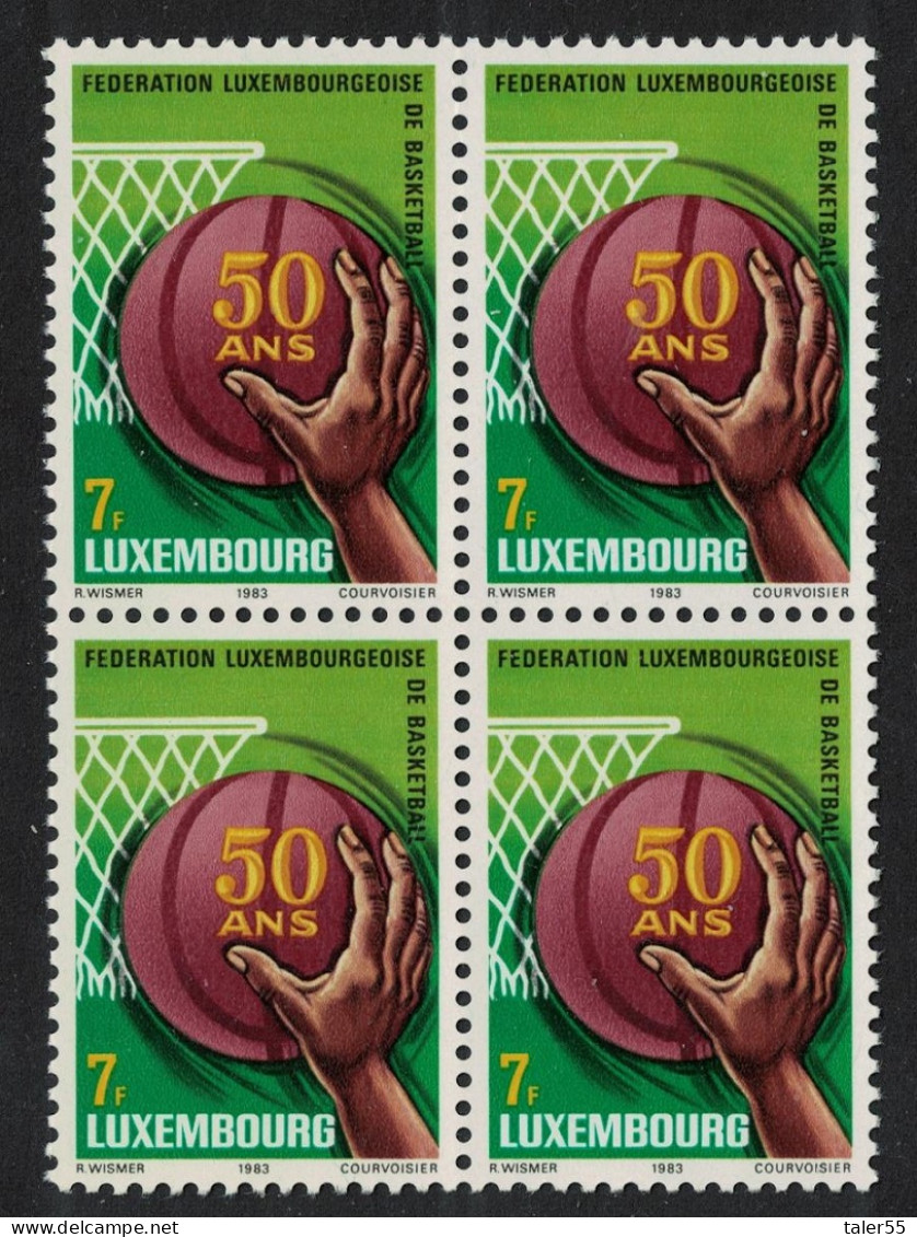 Luxembourg Basketball Block Of 4 1983 MNH SG#1116 MI#1083 - Neufs