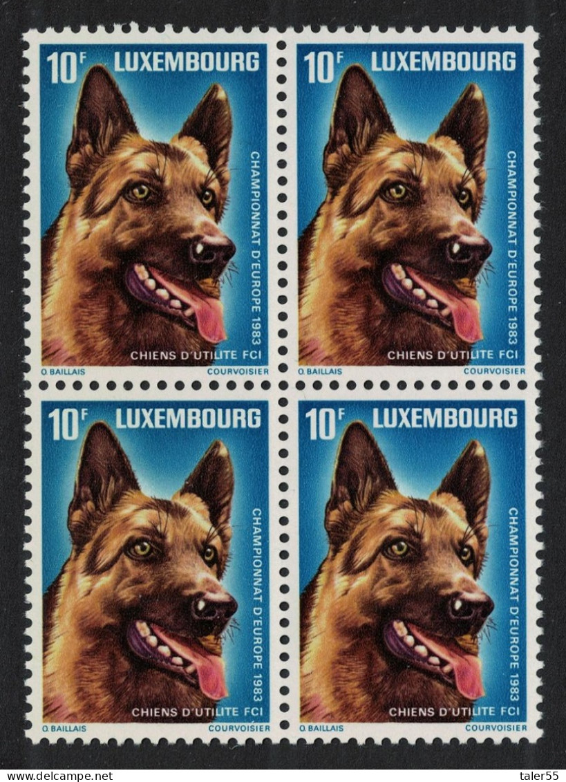 Luxembourg Sheepdog European Working Dog Block Of 4 1983 MNH SG#1117 MI#1084 Sc#698 - Neufs