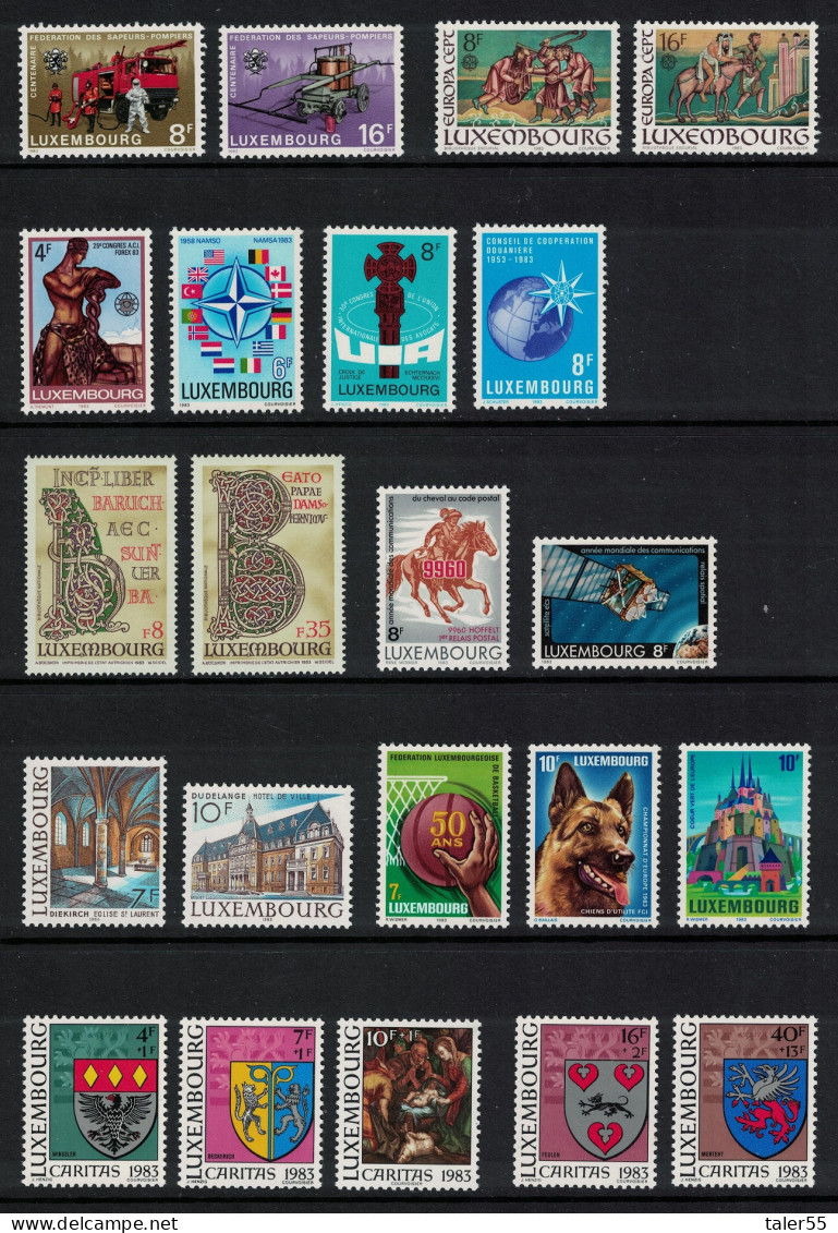 Luxembourg Complete Year Stamps 1983 MNH SG#1102-1123 MI#1068=1090 - Neufs