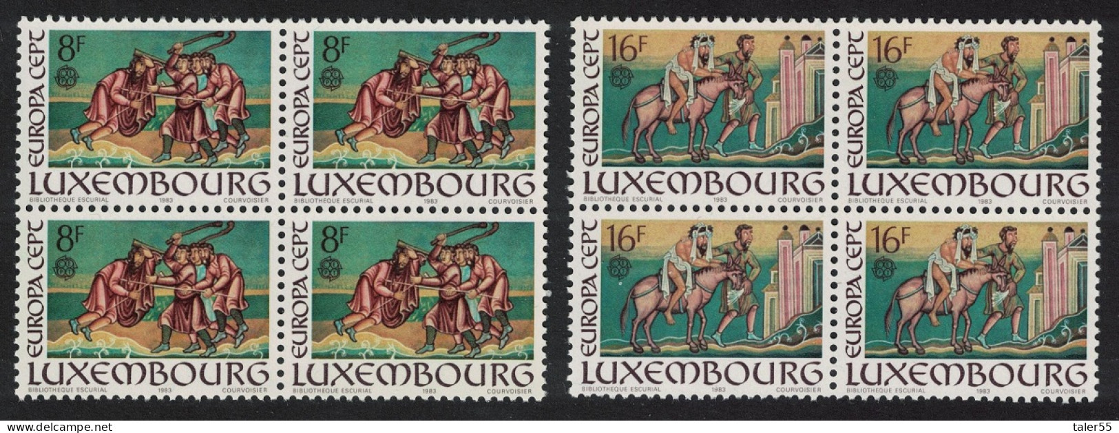 Luxembourg Europa Miniatures Illustrations 2v Blocks Of 4 1983 MNH SG#1108-1109 MI#1074-1075 - Neufs