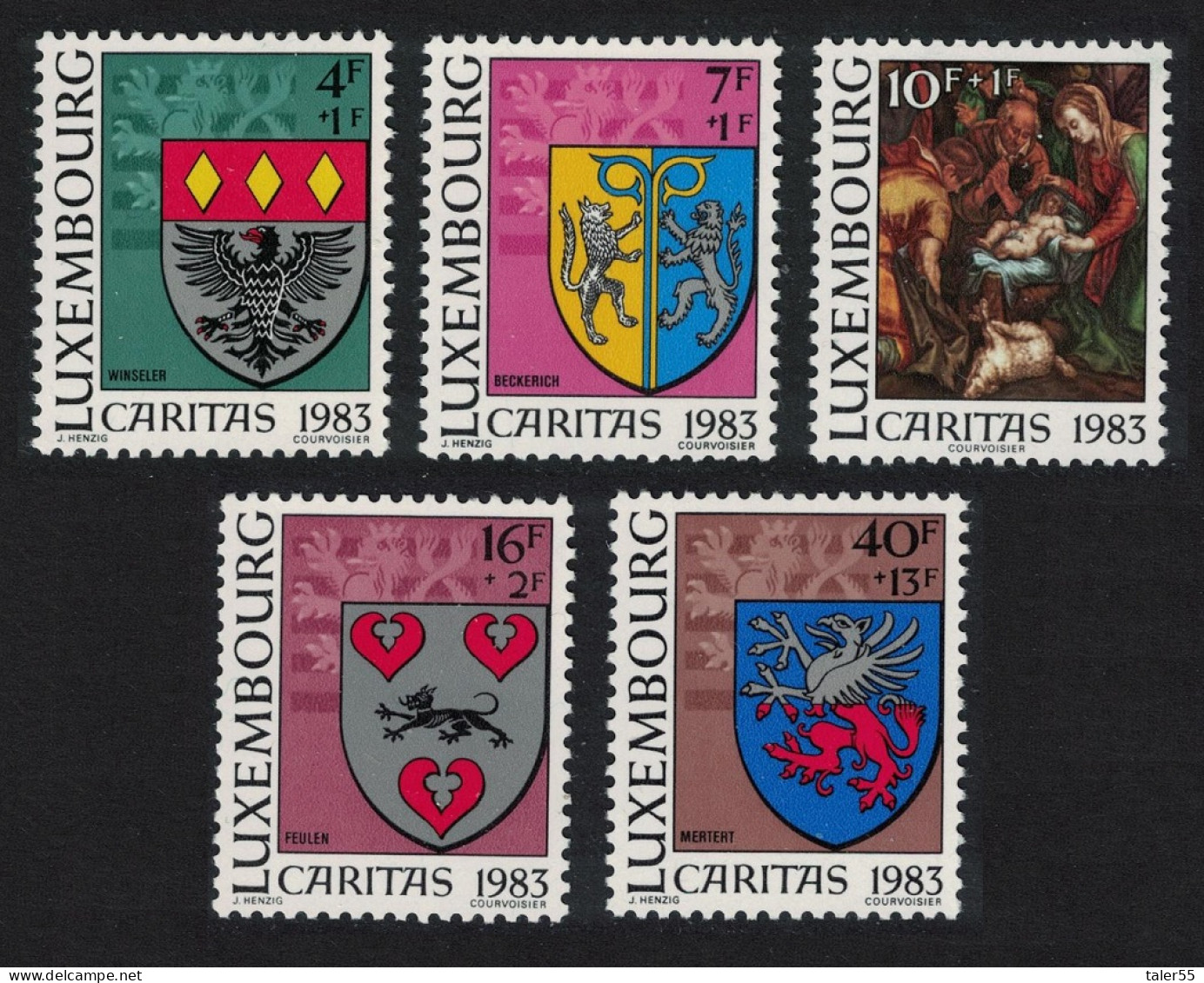 Luxembourg Arms Of Local Authorities Painting 5v 1983 MNH SG#1119-1123 MI#1086-1090 - Neufs