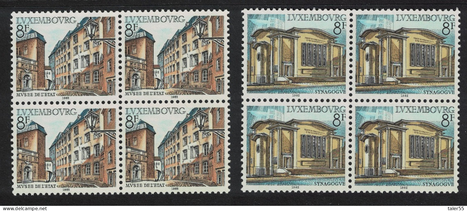 Luxembourg Synagogue State Museum 2v Blocks Of 4 1982 MNH SG#1090-1091 - Neufs