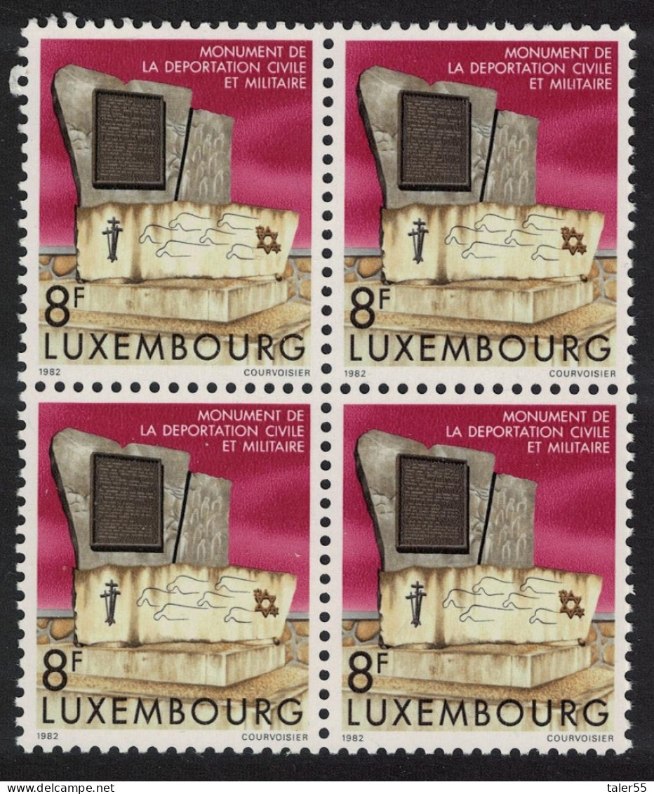 Luxembourg Deportation Monument Block Of 4 T2 1982 MNH SG#1096 MI#1062 - Neufs