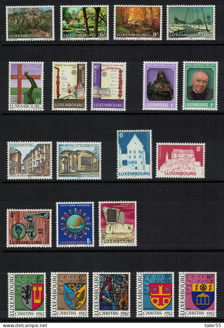 Luxembourg Complete Year Stamps 1982 MNH SG#1081-1101 MI#1046=1067 - Ungebraucht