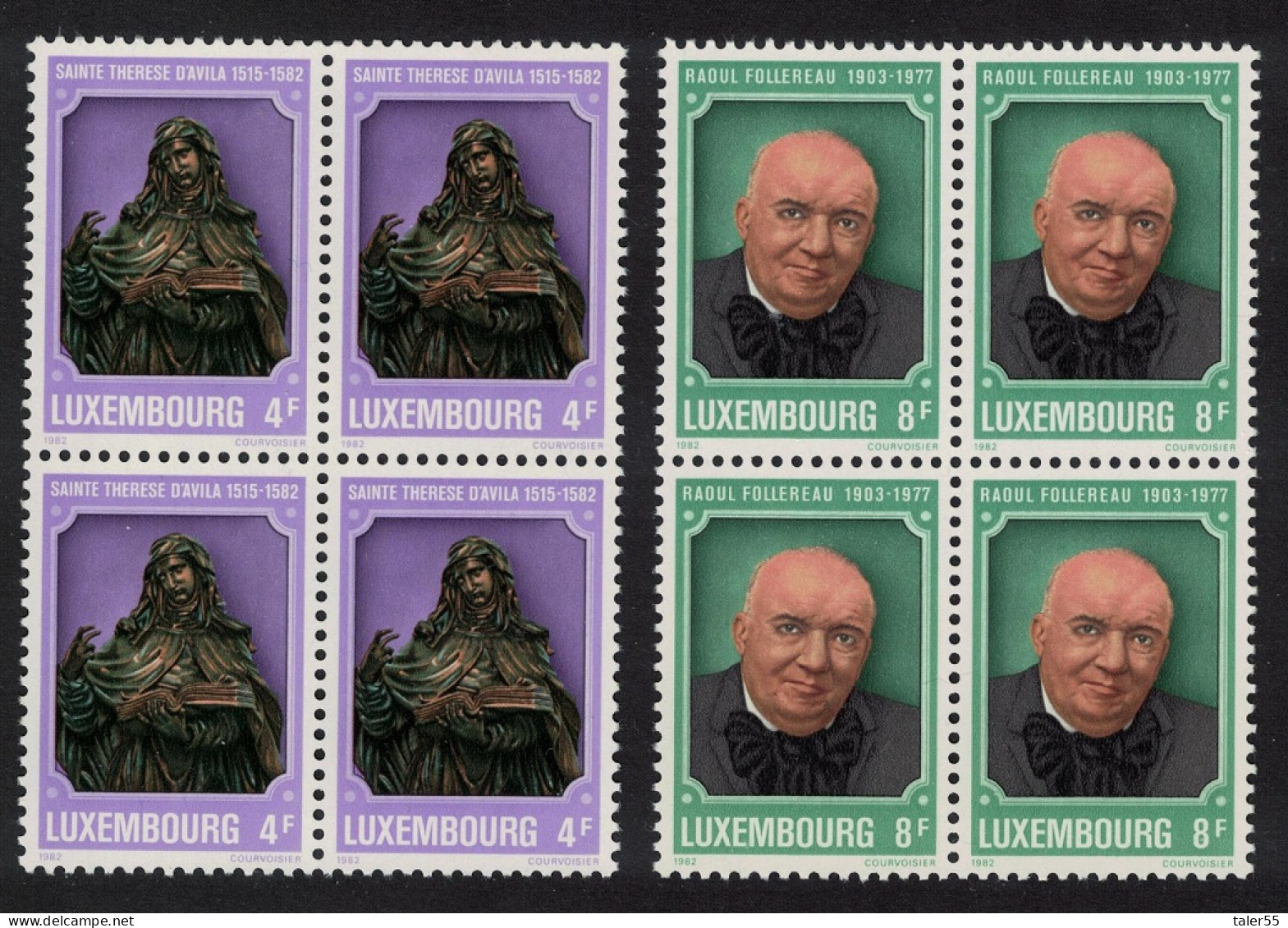 Luxembourg Anniversaries 2v Blocks Of 4 1982 MNH SG#1088-1089 MI#1054-1055 - Unused Stamps