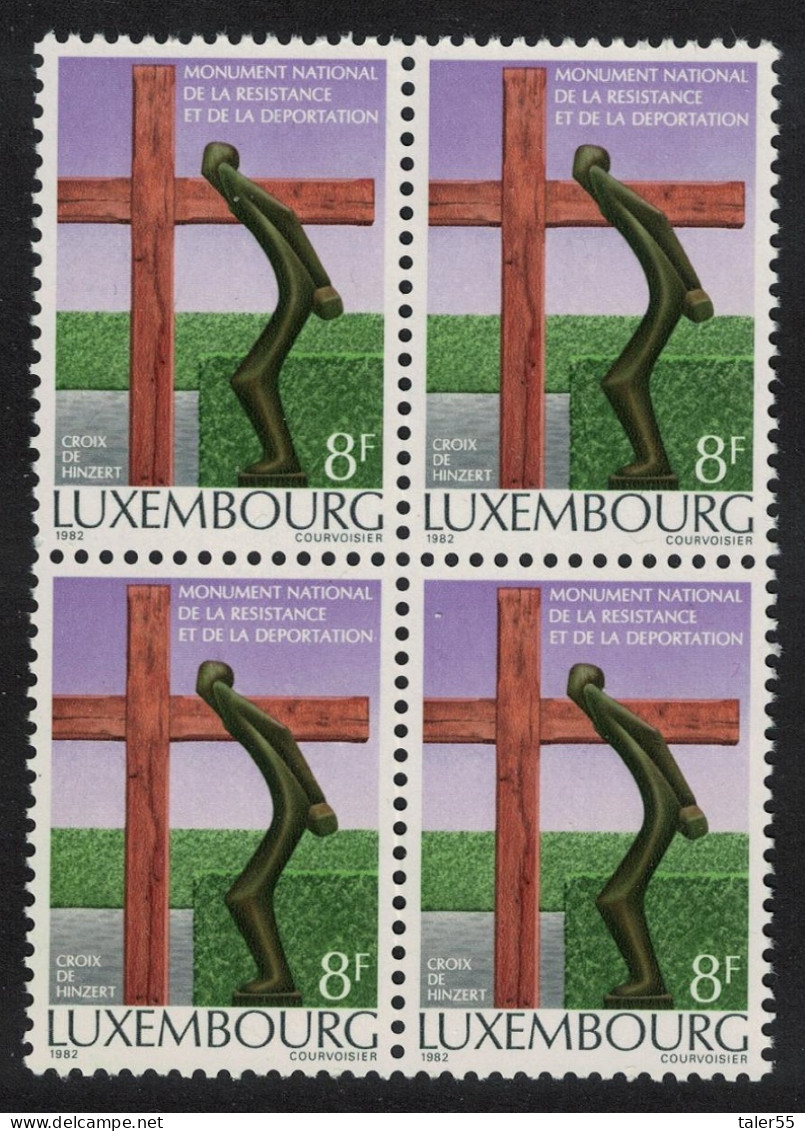 Luxembourg Resistance And Deportation Block Of 4 1982 MNH SG#1085 - Unused Stamps