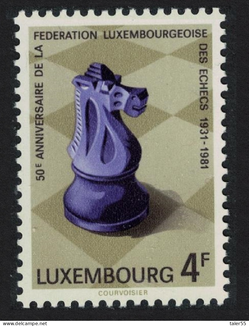 Luxembourg Staunton Knight On Chessboard Chess 1981 MNH SG#1068 MI#1033 - Neufs